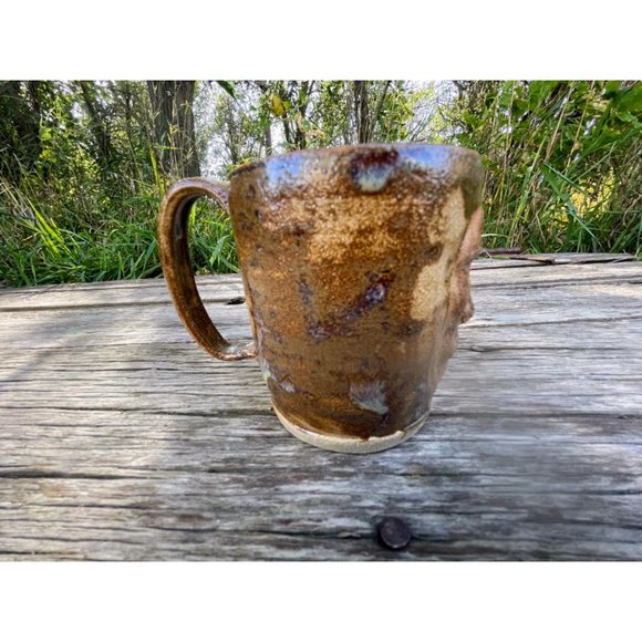Vintage Creepy Man Face Art Pottery Coffee/tea mug cup - Picture 2 of 14